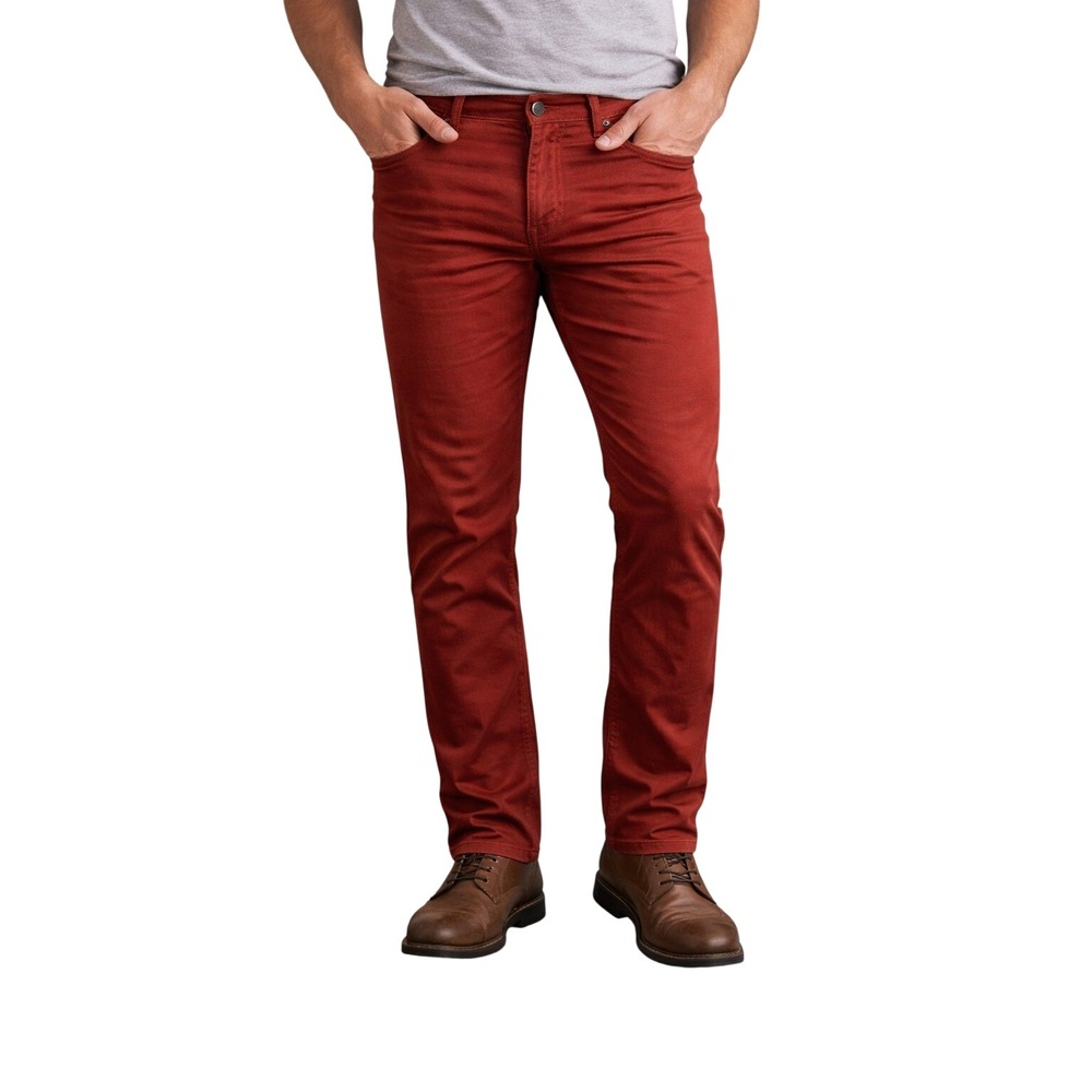 Buffalo David Bitton Six-X Mens Slim Straight Stretch Pants Rust Orange‎ 32x32